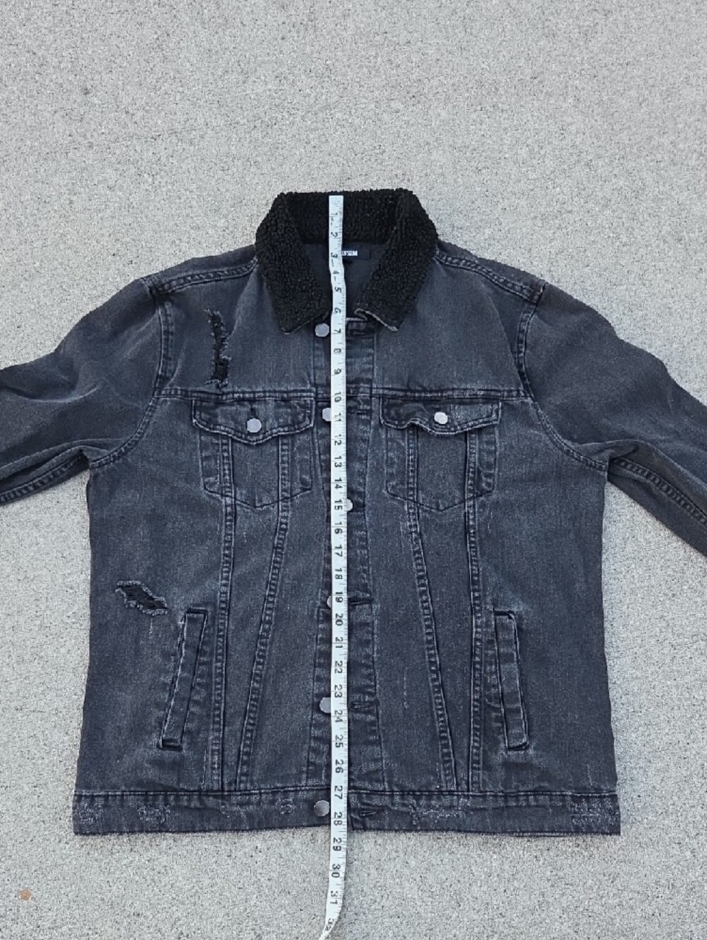 JACKSON Washed Denim Sherpa Collar Jacket - Picture 10 of 11
